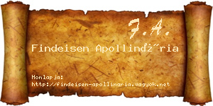 Findeisen Apollinária névjegykártya